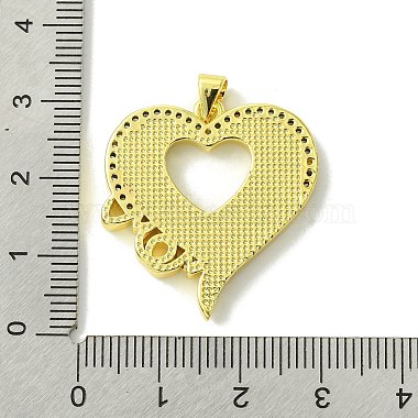 Fête des mères véritable 18k pendentifs en laiton plaqué or micro pavé de zircone cubique transparente(KK-H472-13G-05)-3