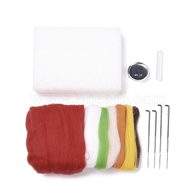 Christmas Theme Santa Claus Brooch Needle Felting Kit(DIY-K055-09)-2