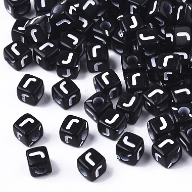 Black Cube Acrylic Beads