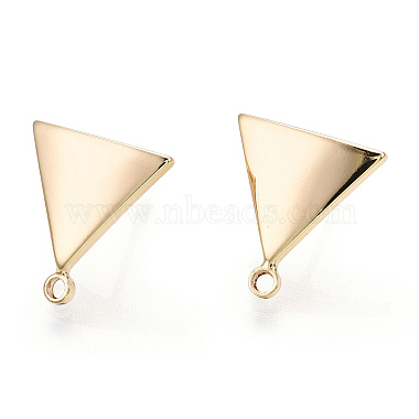 Real 18K Gold Plated Triangle Brass Stud Earring Findings