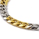 Two Tone Vacuum Plating 201 Stainless Steel Curb Chain Bracelet with 304 Stainless Steel Clasps for Men Women(BJEW-M235-02C-GP)-2