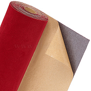 Adhesive Velvet Flocking Liner, for Jewelry Drawer Craft Fabric Peel Stick, Dark Red, 250x0.8mm, 4m/bag(OCOR-BC0005-28)