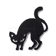 Wool Felt Cat Party Decorations, Halloween Themed Display Decorations, for Decorative Tree, Banner, Garland, Black, 60x53x2mm(AJEW-P101-05A)