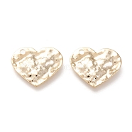 Brass Pendants, Long-Lasting Plated, Hammered, Heart, Real 18K Gold Plated, 17.5x20x1.2mm, Hole: 1.8mm(KK-F820-23G)