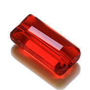 Imitation Austrian Crystal Beads, Grade AAA, Faceted, Rectangle, Red, 10x15.5x7mm, Hole: 0.9~1mm(SWAR-F081-10x16mm-06)