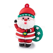 PVC Plastic Pendants, Christmas Them, Santa Claus, 55x36x20mm, Hole: 3mm(KY-S172-01A)