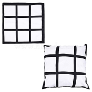 Polyester Peach Skin Fabric Pillowcase, Square, Grid Pattern, White, 40x40x0.5cm(AJEW-WH0143-22)