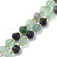 Natural Fluorite Beads Strands, Faceted, Luminous, Six Sided Celestial Dice, 10x10x10mm, Hole: 1.4mm, about 34pcs/strand, 15.87 inch(40.3cm)(G-I308-05B-01)