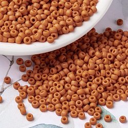 MIYUKI Round Rocailles Beads, Japanese Seed Beads, 8/0, (RR2313) Matte Opaque Orange, 3mm, Hole: 1mm, about 422~455pcs/10g(X-SEED-G008-RR2313)
