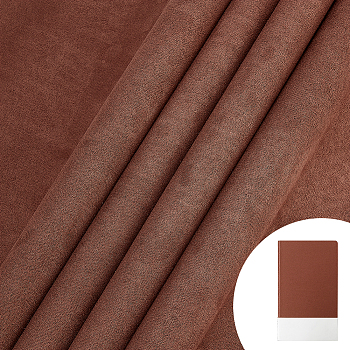 1Pc DIY Imitation Leather Cloth, Suede Fabric, with Paper Back, for Book Binding, Velvet Box Making, Coffee, 420x1000x0.1mm