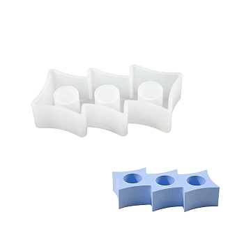 DIY Candlesticks Silicone Molds, for Candle Making, White, Rhombus, 5.8x13.2x2.75cm, Inner Diameter: 2.2cm