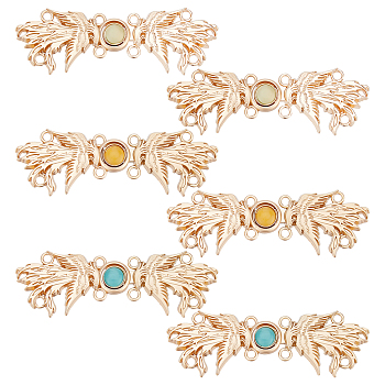 6 Sets 3 Colors Alloy Snap Lock Clasps, with Mixed Color Enamel, Bird, Light Gold, 22x64.5x4mm, Hole: 2.2mm, 2 sets/color