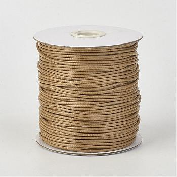 Eco-Friendly Korean Waxed Polyester Cord, Camel, 3mm, about 41.01~41.56 Yards(37.5~38m)/Roll