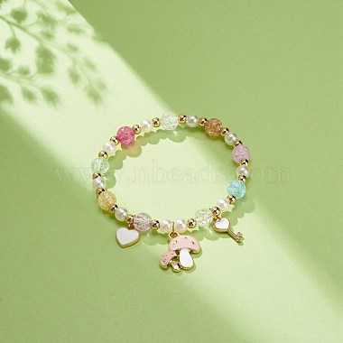 Colorful Alloy Enamel Cute Charms Bracelet(BJEW-JB08661-02)-2