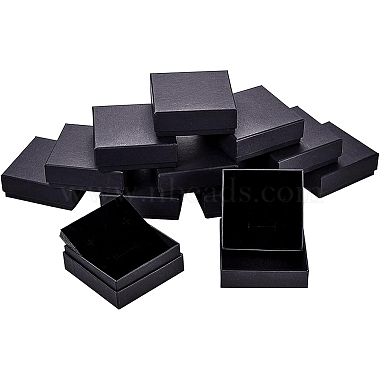 Black Square Paper Jewelry Set Box