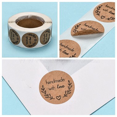 Self-Adhesive Kraft Paper Gift Tag Stickers(DIY-G013-A20)-4