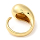 Rack Plating Brass Teardrop Open Cuff Ring for Women(RJEW-A016-03G)-2