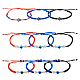 9Pcs 9 Style Glass Evil Eye & Alloy Link Bracelets Set(BJEW-FI0001-31)-1