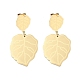 feuille 304 boucles d'oreilles pendantes en acier inoxydable(EJEW-L283-105G)-1