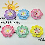 Opaque Resin Enamel Cabochons, Flower, Mixed Color, 26x26x8mm(CRES-D308-01)