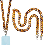 1Pc Acrylic Cuban Link Chain Bag Extender Chains, with Alloy Clasps, Platinum, Coconut Brown, 1210mm(AJEW-BM0001-41B)