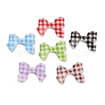 Printed Opaque Acrylic Beads, Tartan Pattern Bowknot, Mixed Color, 24x33.5x7mm, Hole: 3mm(AC-CBA6BCC-08)