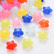 Transparent Acrylic Beads, Imitation Jelly, Star, Mixed Color, 10x10.5x6mm, Hole: 1.6mm, about 1690pcs/500g(MACR-S373-26E)
