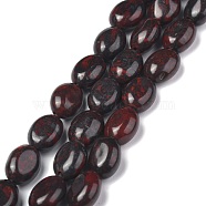 Natural Brecciated Jasper Bead Strands, Oval, 8x6x3.5~4mm, Hole: 1mm, about 45~52pcs/strand, 15.16~15.74 inch(38.5~40cm)(G-Z006-A10)