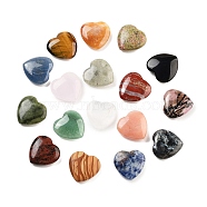 Heart Natural Mixed Gemstone Worry Stone, Anxiety Healing Thumb Stone, 19.5~20.5x20~20.5x5.8~6.8mm(G-C134-06A)