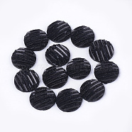 Resin Cabochons, Flat Round, Black, 12x3~3.5mm(CRES-T012-05J)