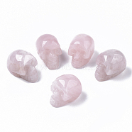 Halloween Natural Rose Quartz Beads, No Hole/Undrilled, Skull, 18~20x16.5~18x24~25mm(G-R473-04G)
