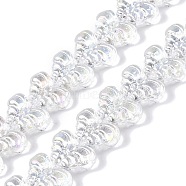 Transparent Electroplate Glass Beads Strands, AB Color Plated, Butterfly, Clear AB, 10x15x6mm, Hole: 0.9mm, about 39pcs/strand, 14.96 inch(38cm)(EGLA-N012-15)