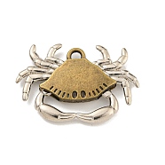 Tibetan Style Alloy Pendants, Crab
, Cadmium Free & Lead Free, Antique Bronze, 28x41.5x5.5mm, Hole: 3mm(FIND-C052-20AB)