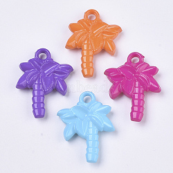 Opaque Acrylic Pendants, Coconut Tree, Mixed Color, 28x22x6mm, Hole: 3mm, about 470pcs/500g(SACR-N008-027)