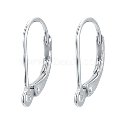 925 Sterling Silver Leverback Hoop Earrings, Silver, 16.5x10x2mm, Hole: 1mm, Pin: 0.8mm(STER-L054-52S)