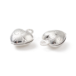 304 Stainless Steel Charms, Puffed Heart, Silver, 9x7x4mm, Hole: 1mm(STAS-F180-03S)