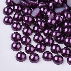 ABS Plastic Imitation Pearl Cabochons, Half Round, Medium Orchid, 6x3mm(SACR-S738-6mm-Z47)