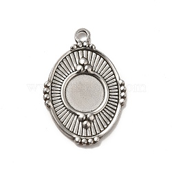 304 Stainless Steel Pendant Cabochon Settings, Oval, Stainless Steel Color, Tray: 10mm, 30x21x2mm, Hole: 2.2mm(X-STAS-I694-40P)