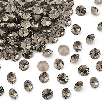 Preciosa&reg MAXIMA Crystal Round Stones, Czech Crystal, Dura Foiling, Round(431 11 615 Chaton), 40010 Black Diamond, SS8/PP17(2.3~2.5mm)