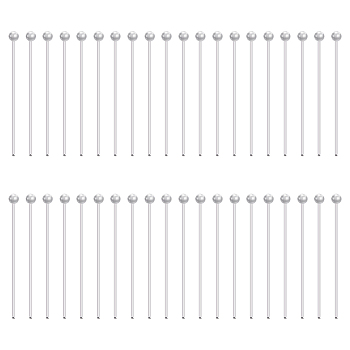 925 Sterling Silver Ball Head Pins, for Jewelry Making, Silver, 24 Gauge, 21x0.5mm, Head: 1.5mm, 40pcs