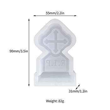 Tombstone DIY Food Grade Silicone Candle Molds, Aromatherapy Candle Moulds, Scented Candle Making Molds, White, 9x5.5cm