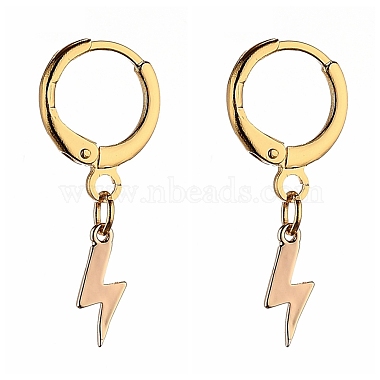 Lightning Bolt Brass Earrings