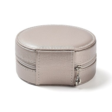 Round PU Imitation Leather Jewelry Storage Zipper Boxes(PAAG-PW0003-07B)-3