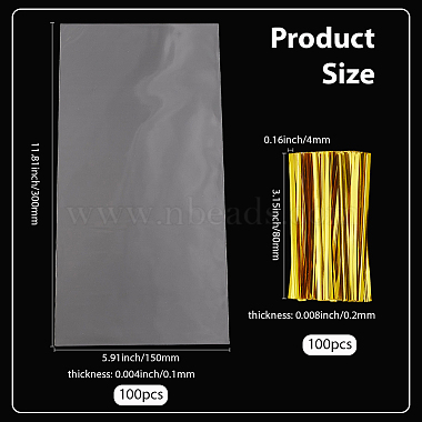 100Pcs OPP Plastic Bags(OPP-SP0001-04B)-2