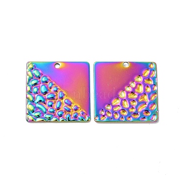 Rainbow Color Square 304 Stainless Steel Pendants