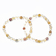 Bracelets extensibles naturels en perles de quartz rutilées(G-T104-30)-1