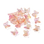 Transparent Glass Cabochons, 3D Butterfly Shape, Light Salmon, 7x7.5x3.5mm(GGLA-M004-01A-03)