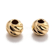 Brass Beads, Long-Lasting Plated, Faceted, Column, Real 24K Gold Plated, 3x2.5mm, Hole: 1mm(KK-H759-07B-G)