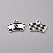 Tibetan Style Alloy Pendants, Nurse's Cap, Antique Silver, 13.5x20x1.5mm, Hole: 2.5mm(TIBEP-WH0002-18AS)