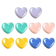 10Pcs 5 Colors Opaque Acrylic European Beads, Large Hole Beads, Pearlized, Heart, Mixed Color, 19.5x21.5x14.5mm, Hole: 4mm, 2pcs/color(MACR-YW0002-05)